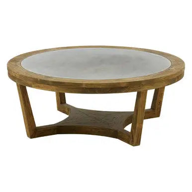 Natural Alder Wood Coffee Table with Zinc Plate Inset, Merdeka