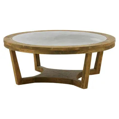 Natural Alder Wood Coffee Table with Zinc Plate Inset, Merdeka
