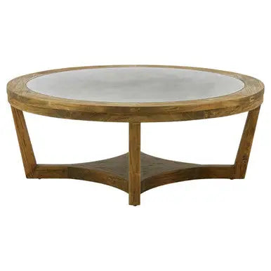 Natural Alder Wood Coffee Table with Zinc Plate Inset, Merdeka