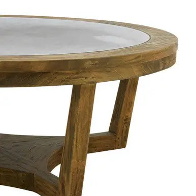 Natural Alder Wood Coffee Table with Zinc Plate Inset, Merdeka