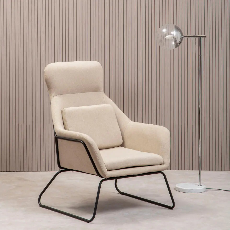 Natural Chair with Black Metal Frame | Stockholm