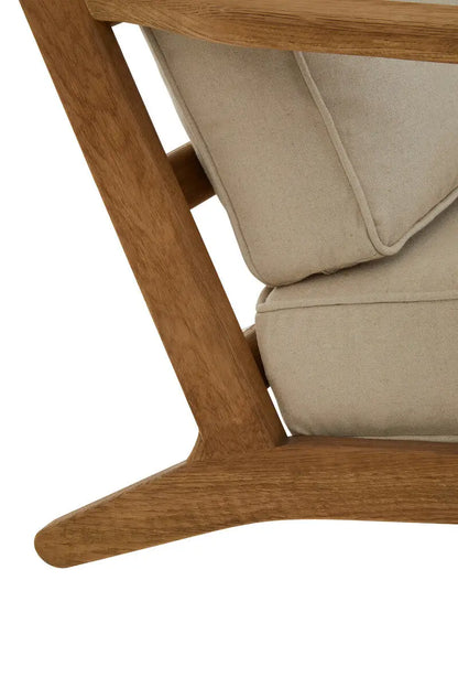 Natural Linen and Oak Wood Armchair | Hector
