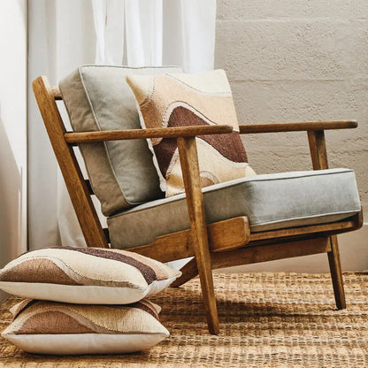 Natural Linen and Oak Wood Armchair | Hector
