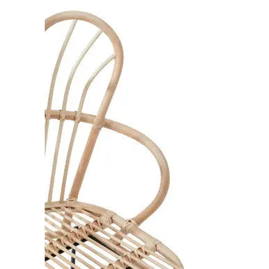 Natural Rattan and Black Metal Back Chair | Java