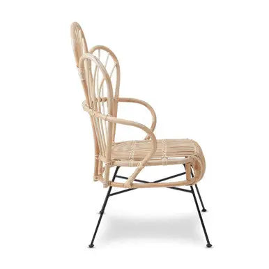 Natural Rattan and Black Metal Back Chair | Java