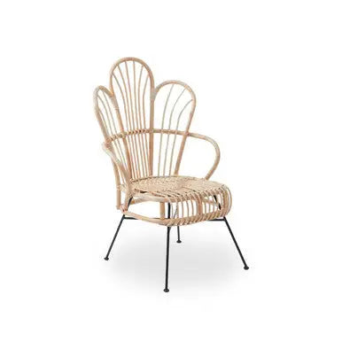 Natural Rattan and Black Metal Back Chair | Java