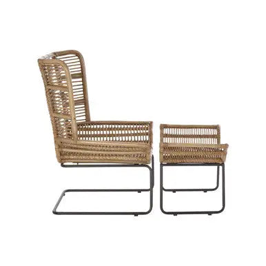 Natural Rattan Lounge Chair and Footstool | Manado