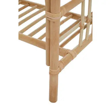 Natural Rattan Rectangular Coffee Table with Lower Storage Shelf, Mataram