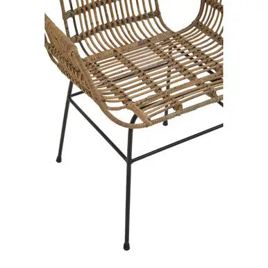 Natural Rattan with Black Metal Armchair | Java