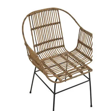 Natural Rattan with Black Metal Armchair | Java