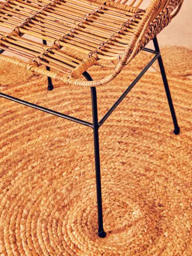 Natural Rattan with Black Metal Armchair | Java