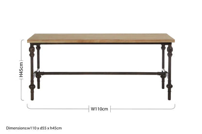 Natural Rectangular Coffee Table with Distressed Fir Wood Top, Tribeca