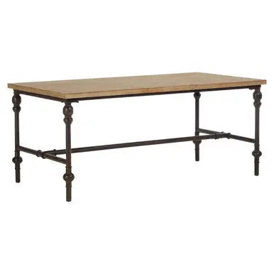 Natural Rectangular Coffee Table with Distressed Fir Wood Top, Tribeca