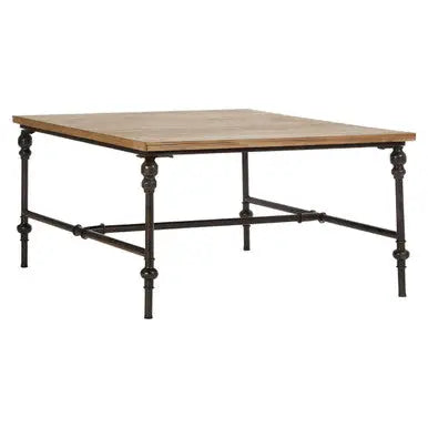 Natural Square Coffee Table with Fir Wood Top, Tribeca