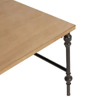 Natural Square Coffee Table with Fir Wood Top, Tribeca