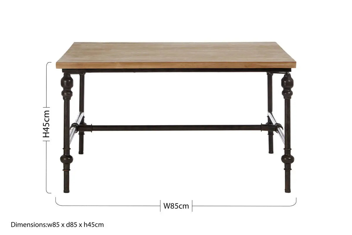 Natural Square Coffee Table with Fir Wood Top | Tribeca