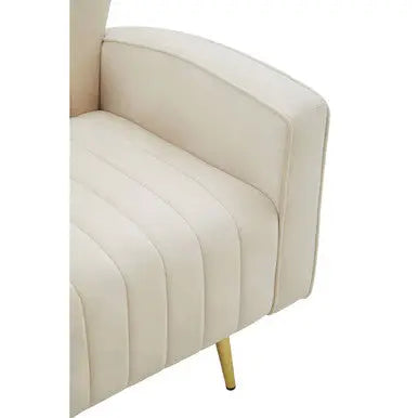 Natural Velvet Armchair | Hayley