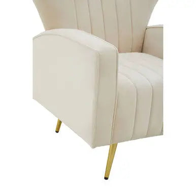 Natural Velvet Armchair | Hayley