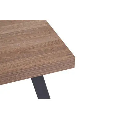 Natural Wood Rectangular Coffee Table with U-Shaped Base, Oakwill