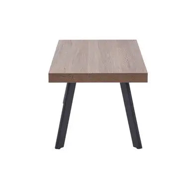 Natural Wood Rectangular Coffee Table with U-Shaped Base, Oakwill