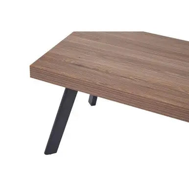 Natural Wood Rectangular Coffee Table with U-Shaped Base, Oakwill