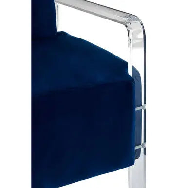 Navy Blue Velvet Armchair | Clarence