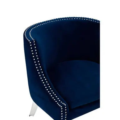 Navy Blue Velvet Chair with Acrylic Legs | Clarence