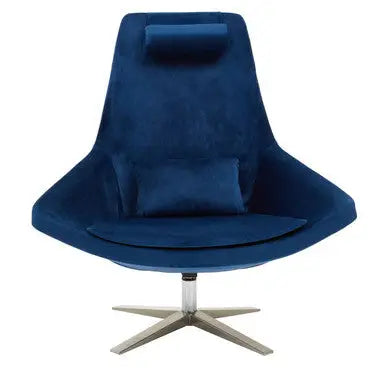 Navy Velvet Swivel Lounge Chair | Kalo