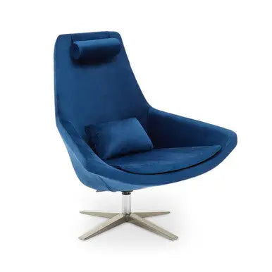 Navy Velvet Swivel Lounge Chair | Kalo