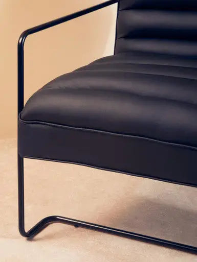 New Foundry Black Leather Effect Chair