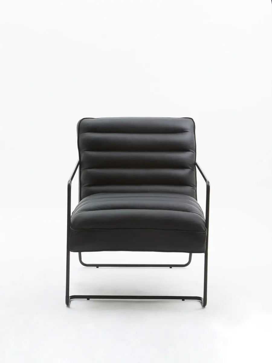 New Foundry Black Leather Effect Chair