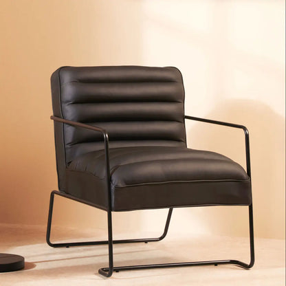 New Foundry Black Leather Effect Chair