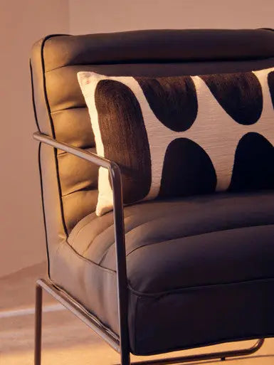 New Foundry Black Leather Effect Chair