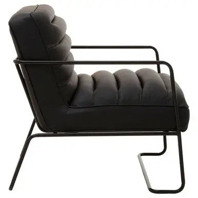 New Foundry Black Leather Effect Chair