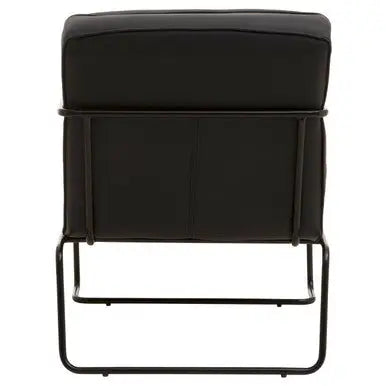 New Foundry Black Leather Effect Chair