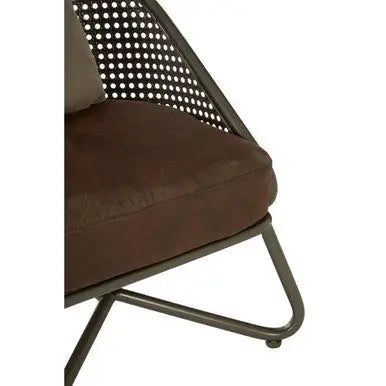New Foundry Brown Leather Effect Chair with Metal Frame