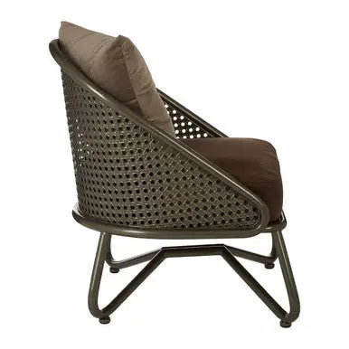 New Foundry Brown Leather Effect Chair with Metal Frame