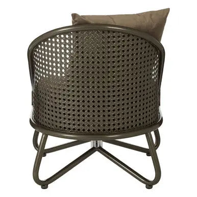 New Foundry Brown Leather Effect Chair with Metal Frame
