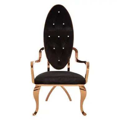 Novara Black Velvet Chair with Button Tufting
