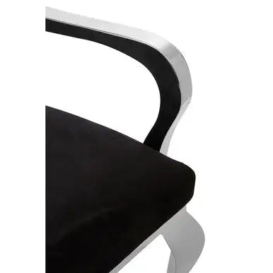 Novara Silver Velvet Chair with Button Tufting