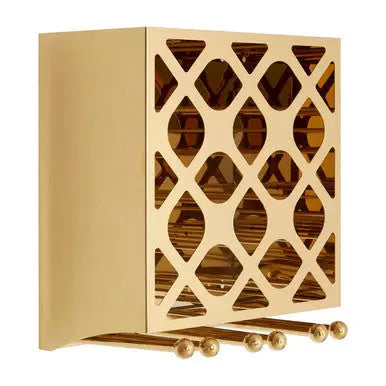 Novo 12 Bottle Gold Finish Wine Rack