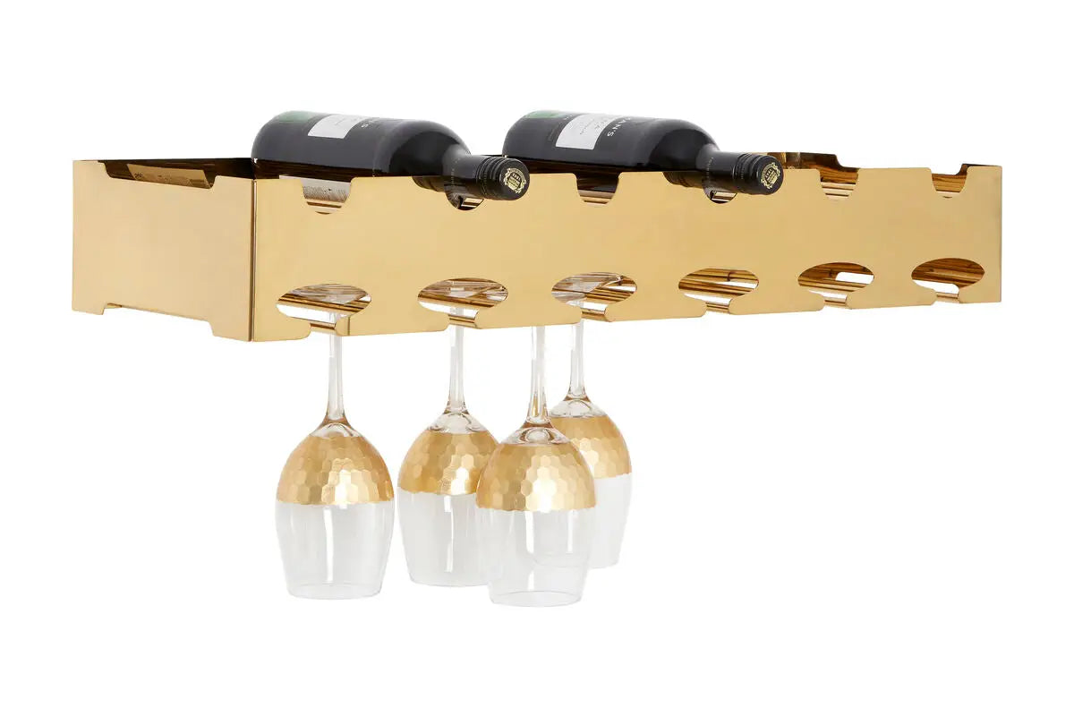 Novo 6 Bottle Gold Finish Wine Rack