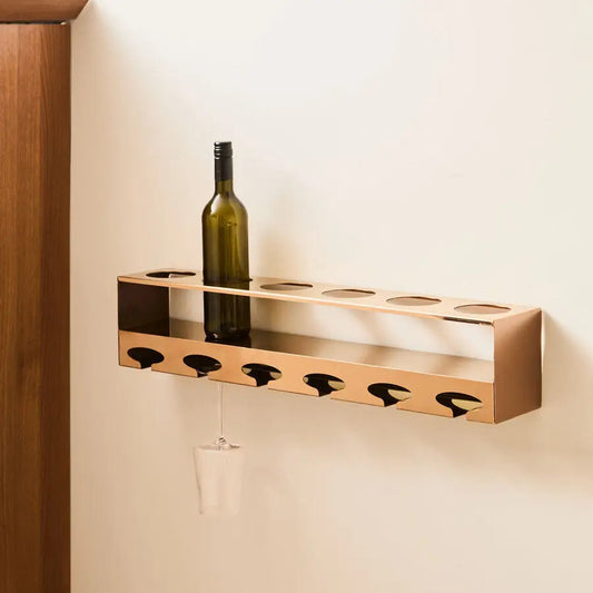 Novo 6 Bottle Rose Gold Finish Wine Rack