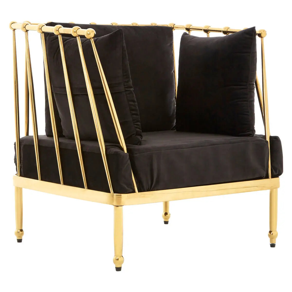 Novo Chair With Gold Finish Tapered Arms