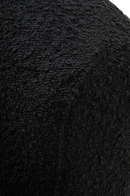 Oliveto Black Boucle Curved Swivel Armchair