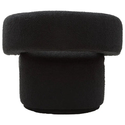 Oliveto Black Boucle Curved Swivel Armchair