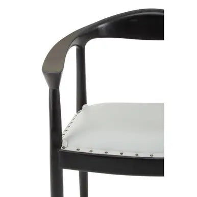 Open Back Grey Leather Chair | Kendari