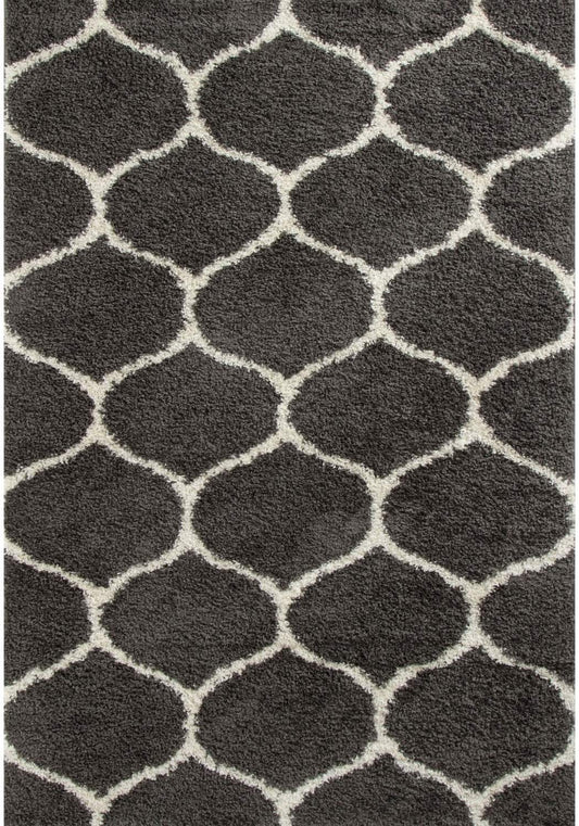 Moroccan Dark Grey Shaggy Rug | 640