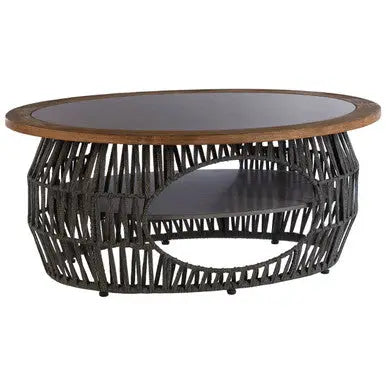Opus Grey Woven Rope and Stone Coffee Table
