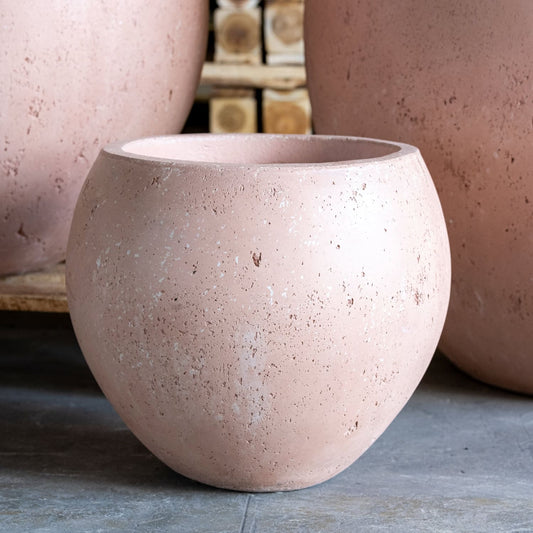 Orbello | Blushstone – 35cm Medium Concrete Sphere Planter – 25L Round Plant Pot - Pots & Plants
